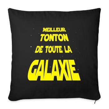 Meilleur Tonton de la galaxie - Housse de coussin décorative 45 x 45 cm - noir - Devant
