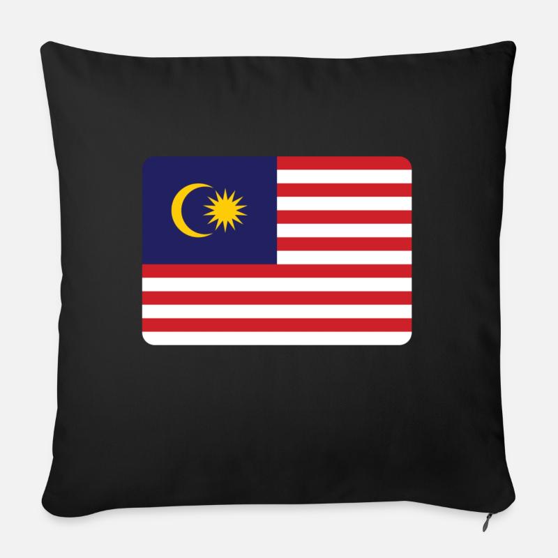 DRAPEAU DE LA MALAISIE - Housse de coussin décorative 45 x 45 cm - noir