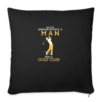 NE SOUS-ESTIMEZ JAMAIS UN HOMME AVEC LE CLUB DE - Housse de coussin décorative 45 x 45 cm - noir - Devant
