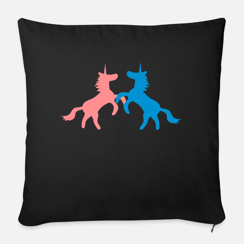 Einhorn Einhörner 7 - Sofakissenbezug 45 x 45 cm - Schwarz