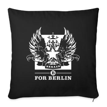 B for Berlin - Farbe frei wählbar! - Stern /Flügel - Sofakissenbezug 45 x 45 cm - Schwarz - Vorne