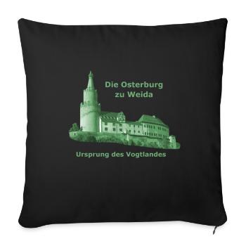 Osterburg Weida Vogtland grün - Sofakissenbezug 45 x 45 cm - Schwarz - Vorne
