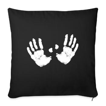 2 mains blanches couleur fantôme bobbs sein moi aussi - Housse de coussin décorative 45 x 45 cm - noir - Devant