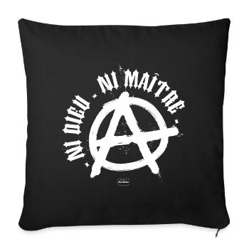 Ni dieu ni maître - Housse de coussin décorative 45 x 45 cm - noir - Devant