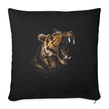Tiger - Sofa pillowcase 17,3'' x 17,3'' (45 x 45 cm) - black - Front