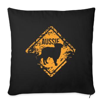 AUSSIE - AUSTRALIAN SHEPHERD Les chiens de Wilsign chien - Housse de coussin décorative 45 x 45 cm - noir - Devant
