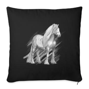 Cold-blood horse - Sofa pillowcase 17,3'' x 17,3'' (45 x 45 cm) - black - Front