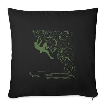 Bouldering with passion - Sofa pillowcase 17,3'' x 17,3'' (45 x 45 cm) - black - Front