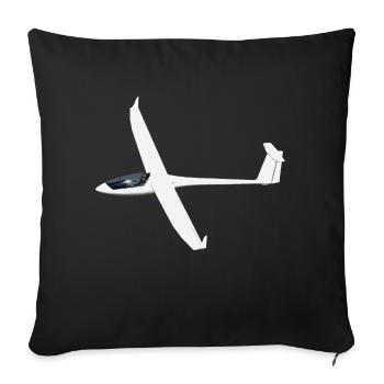 planeur glider - Housse de coussin décorative 45 x 45 cm - noir - Devant