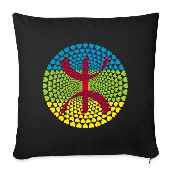 Berbère Maroc Maroc de Amazigh Tamazight - Housse de coussin décorative 45 x 45 cm - noir - Devant