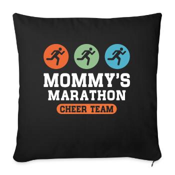 Mommy's Marathon Cheer Team - Sofa pillowcase 17,3'' x 17,3'' (45 x 45 cm) - black - Front