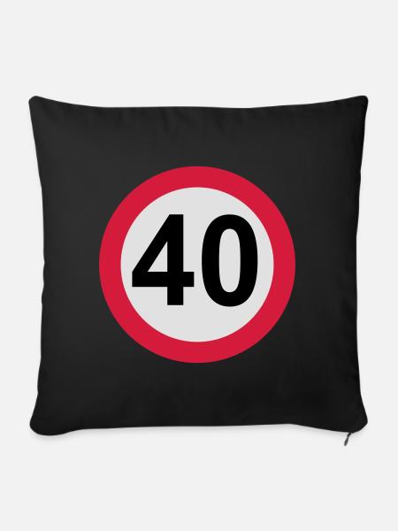 40 Geburtstag - Sofakissenbezug 45 x 45 cm - Schwarz