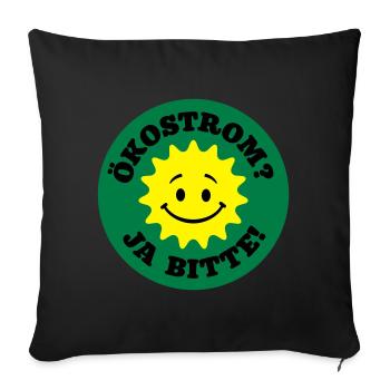 green power yes please, nuclear power no thanks, - Sofa pillowcase 17,3'' x 17,3'' (45 x 45 cm) - black - Front