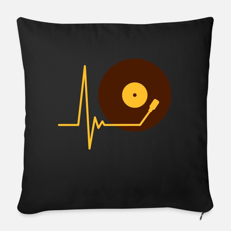 Vinyl Schallplatte Musik Puls Herzschlag Frequenz - Sofakissenbezug 45 x 45 cm - Schwarz
