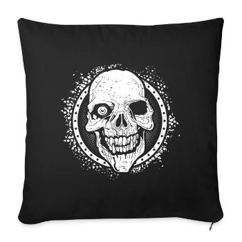 Halloween grimace, crâne halloween, effrayant - Housse de coussin décorative 45 x 45 cm - noir - Devant