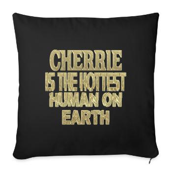 Cherrie - Housse de coussin décorative 45 x 45 cm - noir - Devant