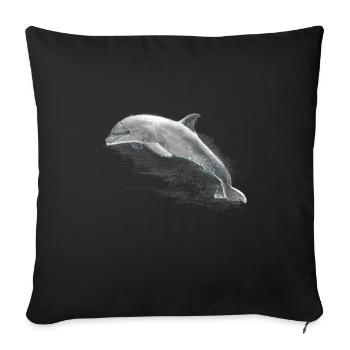 Delphin - Sofakissenbezug 45 x 45 cm - Schwarz - Vorne