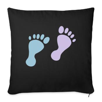 baby feet - Sofa pillowcase 17,3'' x 17,3'' (45 x 45 cm) - black - Front