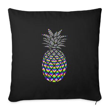 PSYCHEDELIC ANANAS - Sofa pillowcase 17,3'' x 17,3'' (45 x 45 cm) - black - Front