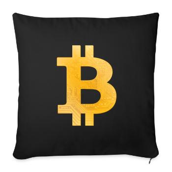 Bitcoin - Housse de coussin décorative 45 x 45 cm - noir - Devant