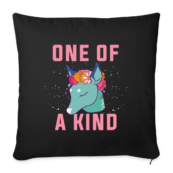 One of a kind.Unique Dow.Magical Gifts.Deer. Foal - Sofa pillowcase 17,3'' x 17,3'' (45 x 45 cm) - black - Front