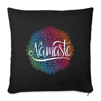 Namaste Mandala Yoga Meditation Liebe Entspannung Geschenke - Sofakissenbezug 45 x 45 cm - Schwarz - Vorne