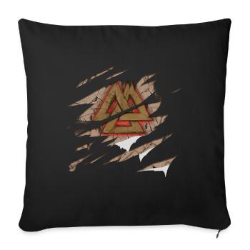 Vikings Odin's sign - Sofa pillowcase 17,3'' x 17,3'' (45 x 45 cm) - black - Front
