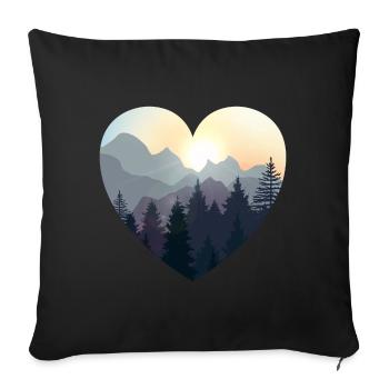 Love The Nature. Mountains, Forest, Camping Gift - Sofa pillowcase 17,3'' x 17,3'' (45 x 45 cm) - black - Front