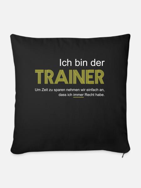 Trainer T-Shirt - Sofakissenbezug 45 x 45 cm - Schwarz