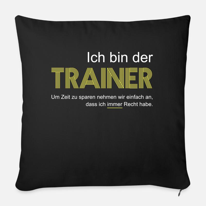 Trainer T-Shirt - Sofakissenbezug 45 x 45 cm - Schwarz