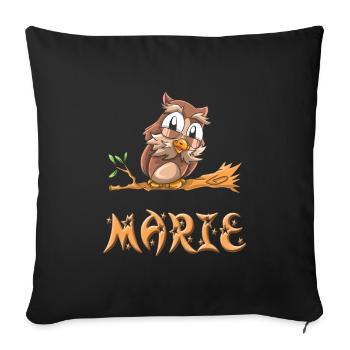 Hibou Marie - Housse de coussin décorative 45 x 45 cm - noir - Devant