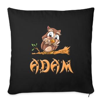 Hibou Adam - Housse de coussin décorative 45 x 45 cm - noir - Devant