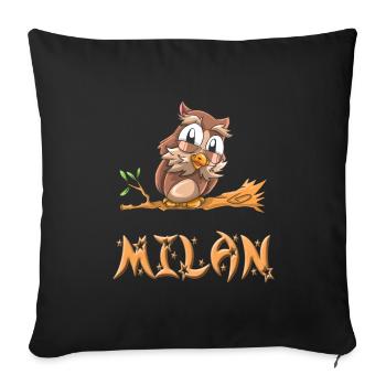 Owl Milan - Sofa pillowcase 17,3'' x 17,3'' (45 x 45 cm) - black - Front