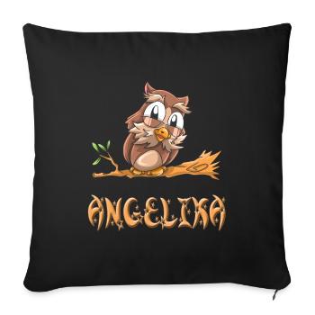 Owl Angelika - Sofa pillowcase 17,3'' x 17,3'' (45 x 45 cm) - black - Front