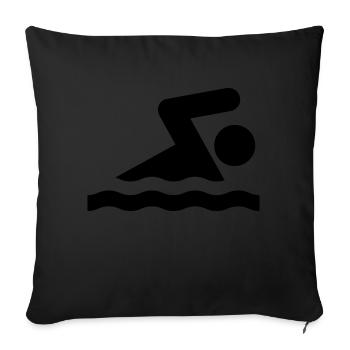 Swimming swimmers - Sofa pillowcase 17,3'' x 17,3'' (45 x 45 cm) - black - Front