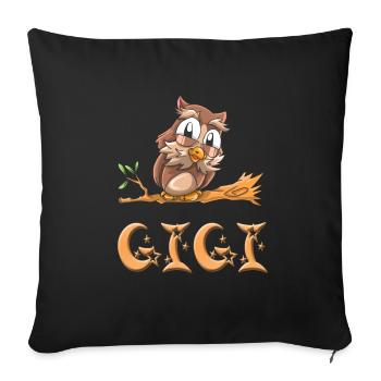 Owl Gigi - Sofa pillowcase 17,3'' x 17,3'' (45 x 45 cm) - black - Front