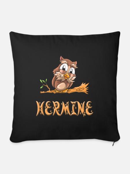 Eule Hermine - Sofakissenbezug 45 x 45 cm - Schwarz