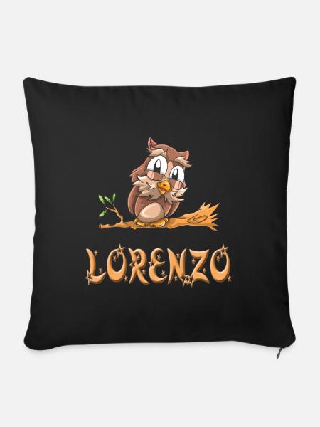 Eule Lorenzo - Sofakissenbezug 45 x 45 cm - Schwarz