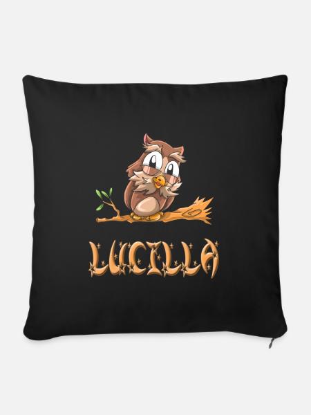Owl Lucilla - Copricuscino per divano, 45 x 45 cm - nero