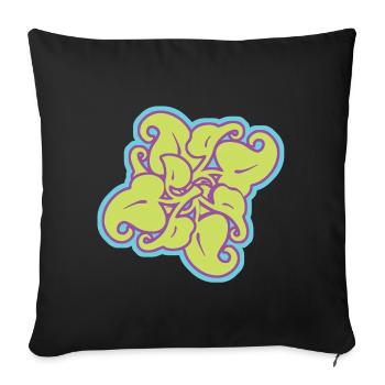Mandala Artic Pattern in Lime - Sofa pillowcase 17,3'' x 17,3'' (45 x 45 cm) - black - Front