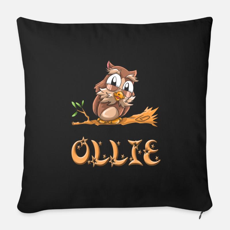 Eule Ollie - Sofakissenbezug 45 x 45 cm - Schwarz