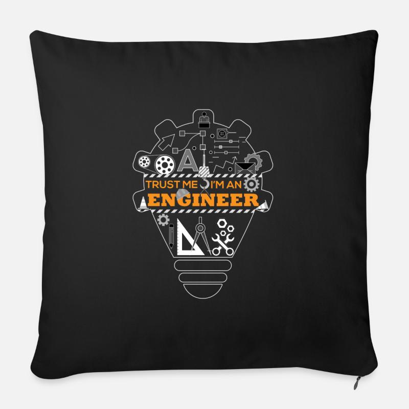 Trust me I'm an Engineer - Shirt mit Werkzeugen - Sofakissenbezug 45 x 45 cm - Schwarz