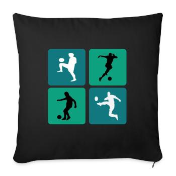 Football - Housse de coussin décorative 45 x 45 cm - noir - Devant