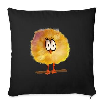 komischer Vogel - Sofakissenbezug 45 x 45 cm - Schwarz - Vorne
