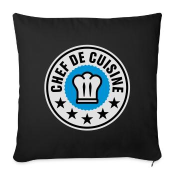 Chef de Cuisine | Küchenchef | Chef Cook - Housse de coussin décorative 45 x 45 cm - noir - Devant