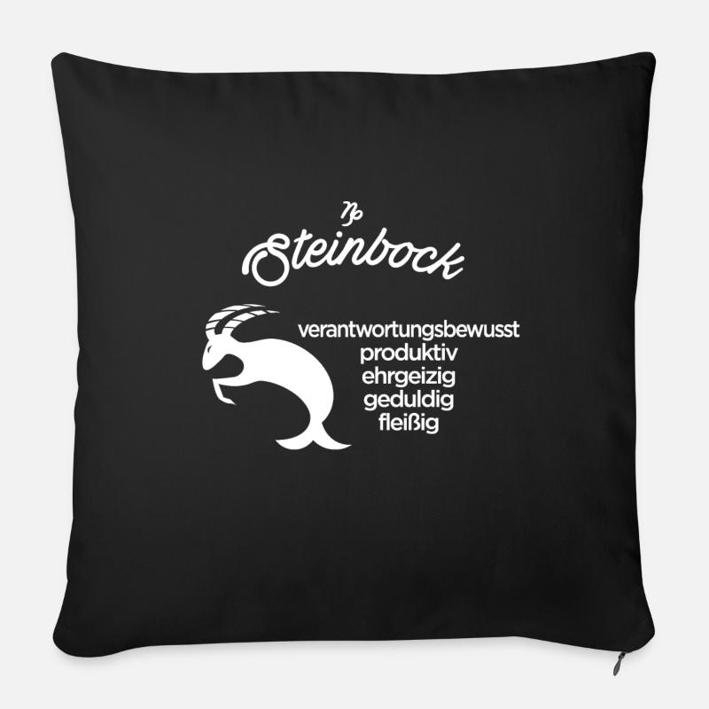 Sternzeichen Steinbock - Sofakissenbezug 45 x 45 cm - Schwarz