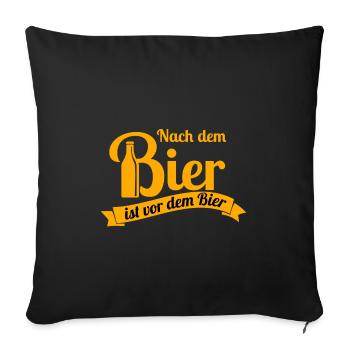 Funspruch Biersprüche Fun Bier trinken Bierslogan - Sofakissenbezug 45 x 45 cm - Schwarz - Vorne