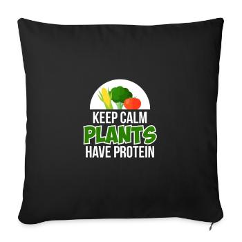 vegan, tofu, eating meatless, plants, love of animals - Sofa pillowcase 17,3'' x 17,3'' (45 x 45 cm) - black - Front