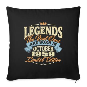 De vraies légendes naissent en octobre 1959 - Housse de coussin décorative 45 x 45 cm - noir - Devant