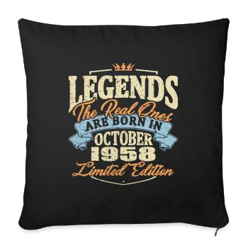 De vraies légendes naissent en octobre 1958 - Housse de coussin décorative 45 x 45 cm - noir - Devant